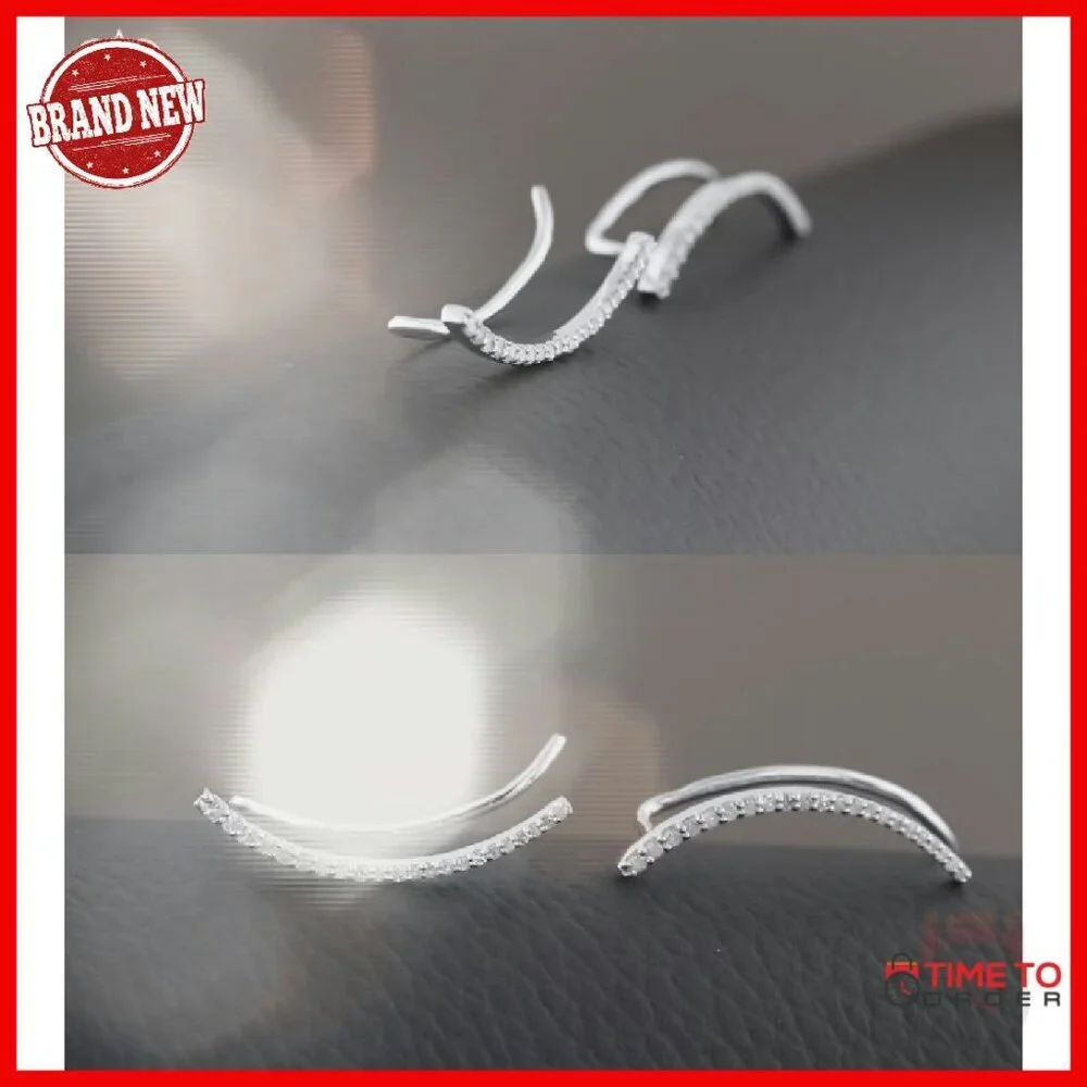 Sterling Silver Diamond Cuff Earring 0.11ct Natural White Diamond
